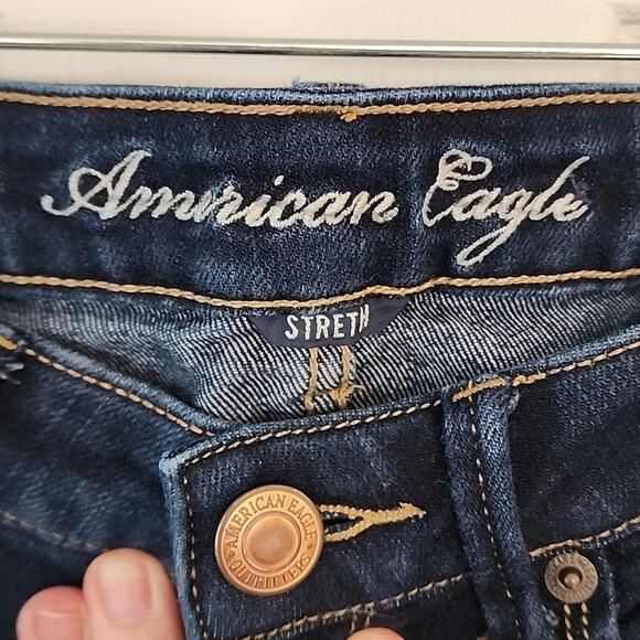 American Eagle Size 0 Strech Dark Wash Jeans - Picture 8 of 9